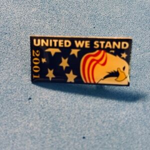 United We Stand 2001 Eagle Flag Pin - Blue, Red, White